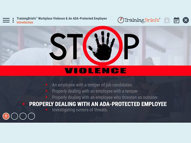 TrainingBriefs® Workplace Violence & An ADA-Protected Employee