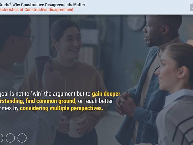 Training Briefs® Why Constructive Disagreements Matter